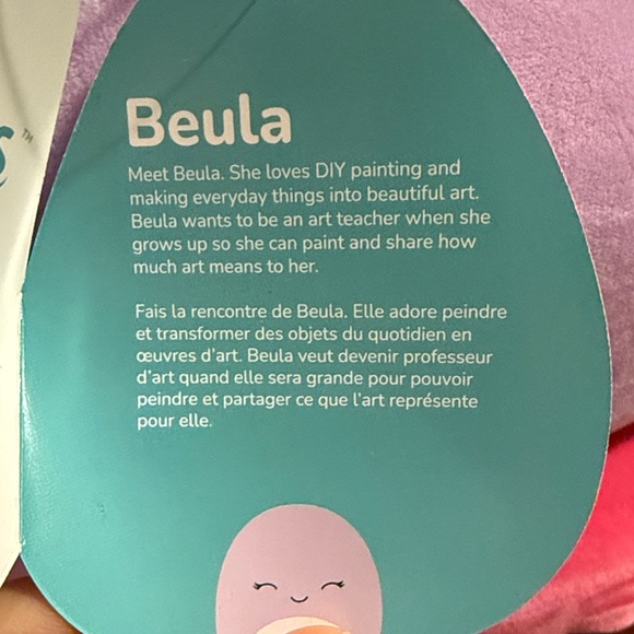 Beulah Purple Squishmallows Pet Bed 24 inch - Picture 3 of 6